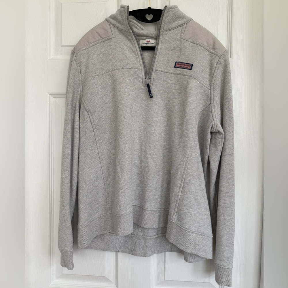 Vineyard Vines Dreamcloth Light Gray Quarter-Zip Pullover Sweater